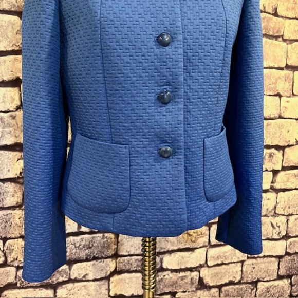 Casual Corner Vintage Blue Button Down Jacket Size 6 - Picture 3 of 9